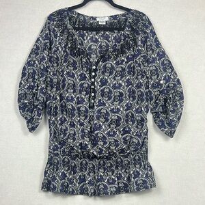 Kate Hill Woman Cotton Top Blouse Women’s Size 18W Lightweight Smocked Waist